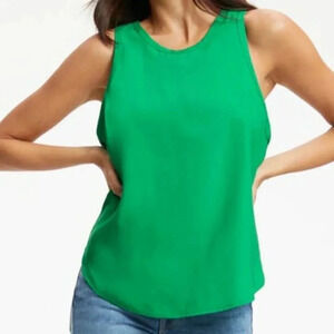 NWT Good touch cutaway woven tank in summer green by Good American size 1 small‎
